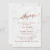 Marmorkupfer Hochzeit verzögert "Whoops!" Aktualis Einladung (Vorderseite)