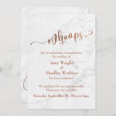 Marmorkupfer Hochzeit verzögert "Whoops!" Aktualis Einladung (Vorne/Hinten)