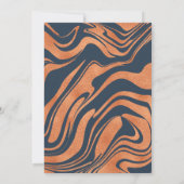 Marmorkupfer Navy Blue Hochzeit Einladung (Rückseite)