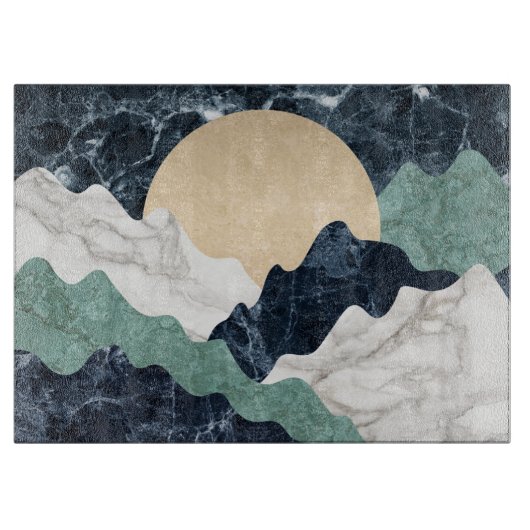 Marmorlandschaft Schneidebrett (Vorderseite)