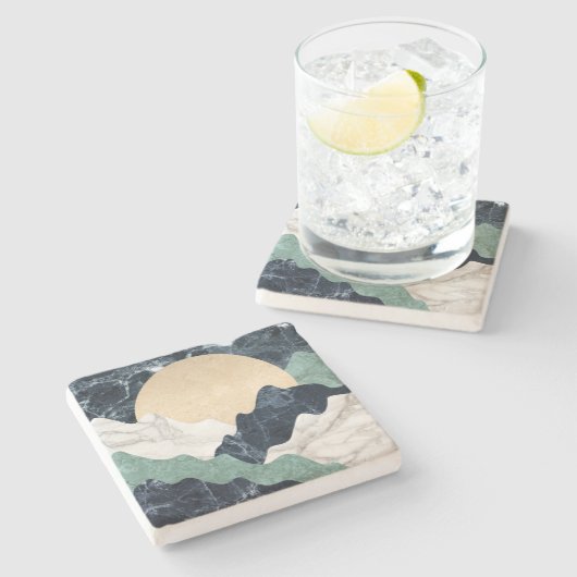 Marmorlandschaft Steinuntersetzer (Seitenansicht)