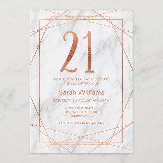 Marmorlinie Art 21. Geburtstagsfeier Einladung