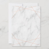 Marmorlinie Kunst-Rosen-GoldVerlobungs-Einladung Einladung (Rückseite)