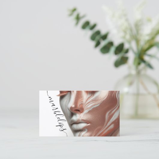 Marmorlippenstift Makeup Artist Foto Lippenstift H Visitenkarte (Stehend Vorderseite)