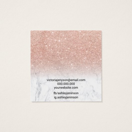 Marmorlogo Rose Gold Glitzer Ohrring-Anzeige (Rückseite)