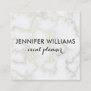 Marmorlook mit Imitats Gold Accents Business Card Quadratische Visitenkarte
