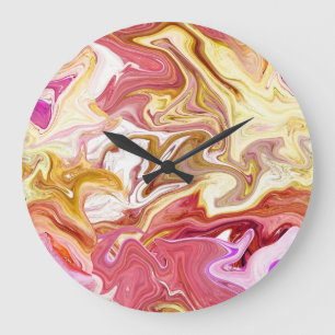 Marmormagie: farbenprächtiges abstraktes Design Große Wanduhr