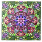 Marmormandala in Relief bunt Blume Fururist Fliese (Vorderseite)