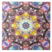 Marmormandala in Relief farbenfroh blumengeschmück Fliese (Vorderseite)