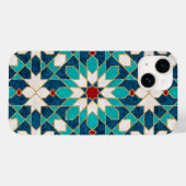 Marmormarmor, marokkanisches Mosaik, Aquamarin Case-Mate iPhone Hülle (Rückseite (Horizontal))