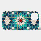 Marmormarmor, marokkanisches Mosaik, Aquamarin  Case-Mate iPhone Hülle (Rückseite (Horizontal))