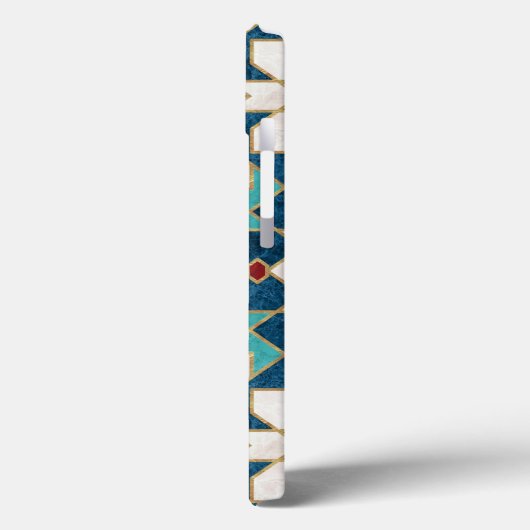 Marmormarmor, marokkanisches Mosaik, Aquamarin  Case-Mate iPhone Hülle (Rückseite / Links)