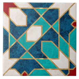 Marmormarmor, marokkanisches Mosaik, Aquamarin Fliese