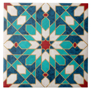 Marmormarmor, marokkanisches Mosaik, Aquamarin Fliese