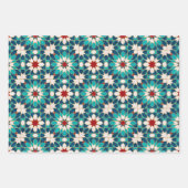 Marmormarmor, marokkanisches Mosaik, Aquamarin Geschenkpapier Set (Vorderseite)