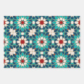 Marmormarmor, marokkanisches Mosaik, Aquamarin Geschenkpapier Set (Vorderseite 2)