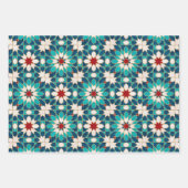 Marmormarmor, marokkanisches Mosaik, Aquamarin Geschenkpapier Set (Vorderseite 2)