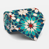 Marmormarmor, marokkanisches Mosaik, Aquamarin Krawatte (Gerollt)