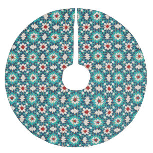 Marmormarmor, marokkanisches Mosaik, Aquamarin Polyester Weihnachtsbaumdecke