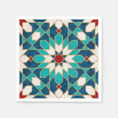 Marmormarmor, marokkanisches Mosaik, Aquamarin Serviette (Vorderseite)