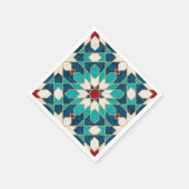 Marmormarmor, marokkanisches Mosaik, Aquamarin Serviette (Ecke)