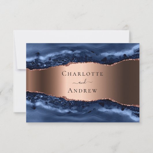 Marmormarmorhochzeit der Rose RSVP (Rückseite)