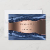 Marmormarmorhochzeit der Rose RSVP Karte (Rückseite)