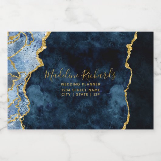 Marmormarmormor Agate Gilded Schaumweinetikett (Einzelnes Label)