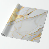 Marmormatte aus weißem und goldfarbenem Foil Geschenkpapier (Ungerollt)