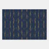 Marmormetall Gold Pinstripes gegen Navy Blue Geschenkpapier Set (Vorderseite 2)