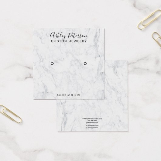 Marmorminimalistische, elegante Ohrring-Anzeige (Büro)