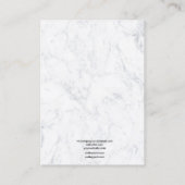 Marmorminimalistisches elegantes Schmuckring-Displ Visitenkarte (Rückseite)