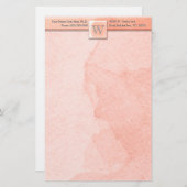 Marmormongramm (rosa) briefpapier (Vorne/Hinten)