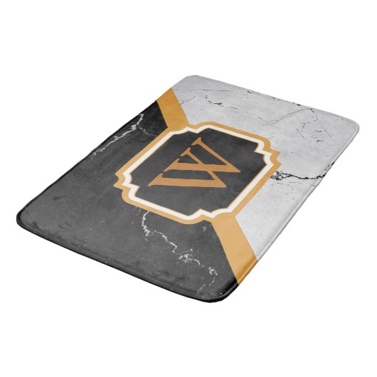 Marmormonogramm Badematte (Schrägansicht)