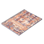 Marmormonogramm boho tartan verbrannt orange lila notizblock (Linke Seite)