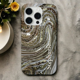Marmormonogramm-festes Silberglühen aus Silbergold Case-Mate iPhone Hülle