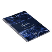 Marmormonogramm für Navy-Blue-Glitzer Notizblock (Rechte Seite)