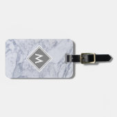 Marmormonogramm Gepäckstück mit Lederband Gepäckanhänger (Vorderseite horizontal)