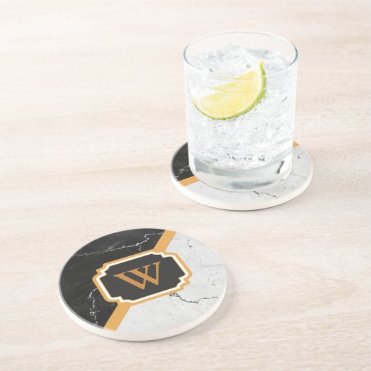 Marmormonogramm Getränkeuntersetzer (Seite)