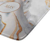 Marmormonogramm-Glas Schneidebrett (Ecke)