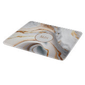 Marmormonogramm-Glas Schneidebrett (Ecke)