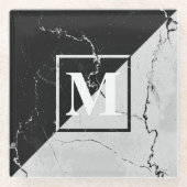 Marmormonogramm Glasuntersetzer (Vorderseite)