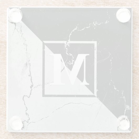 Marmormonogramm Glasuntersetzer (Rückseite)