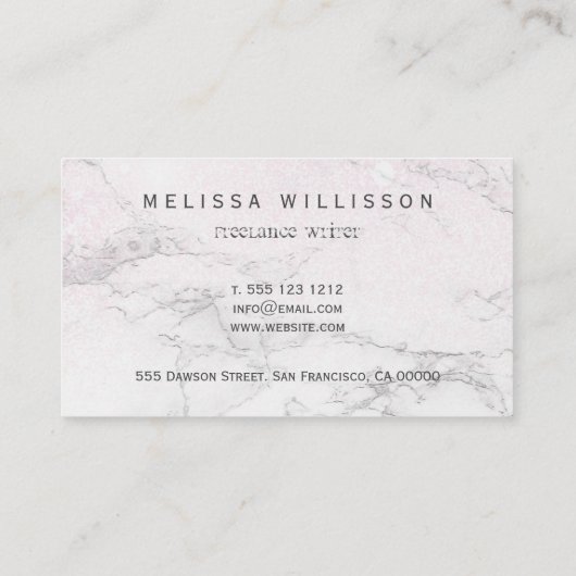 Marmormonogramm Glitzer Visitenkarte (Rückseite)