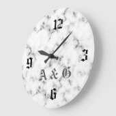 Marmormonogramm Große Wanduhr (Winkel)