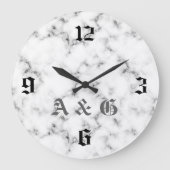Marmormonogramm Große Wanduhr (Vorderseite)