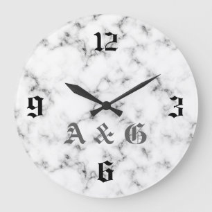 Marmormonogramm Große Wanduhr