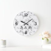 Marmormonogramm Große Wanduhr (Zuhause)