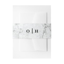 Marmormonogramm-Hochzeitseinladung Bauchband