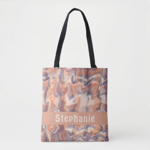 Marmormonogramm kariert orange braun lila-böhmisch tasche